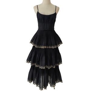 Zimmermann Tiered embroidered georgette midi dress